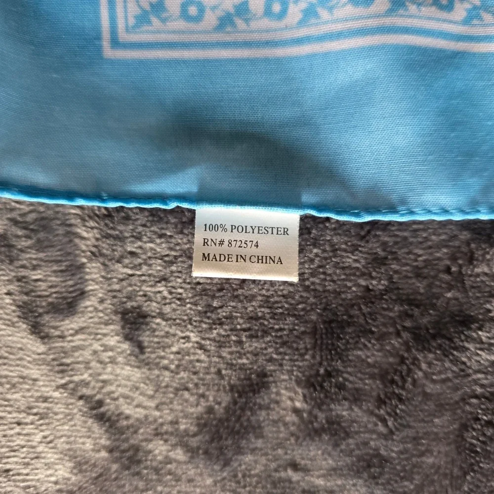 Light Blue Floral Square Neck Scarf 20 Inch Polyester Bandana Neckerchief